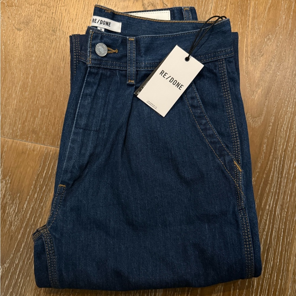 Re/Done Dark Blue Flare & Wide Leg Jeans